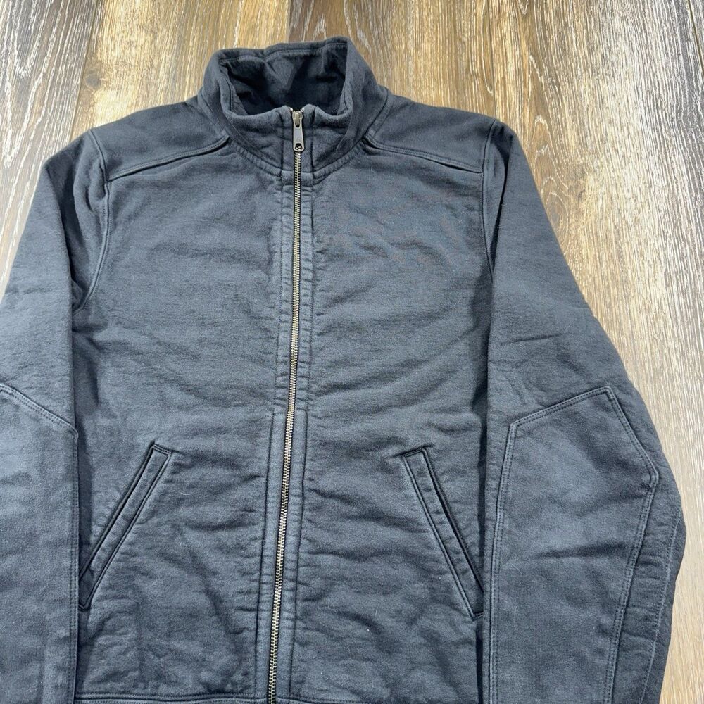 American Giant Sweatshirt Mens M Black Made In USA Moto Jacket Thick Heavy ZipUp